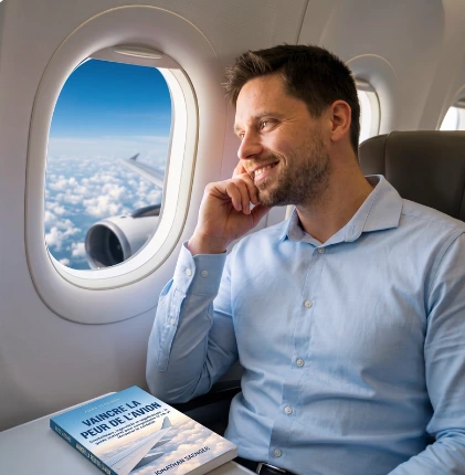 Jonathan Saenger en vol serein avec son livre Vaincre la peur de l'avion
